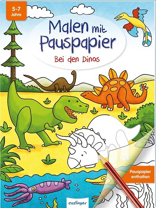Malen mit Pauspapier: Bei den Dinos
