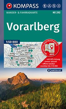 KOMPASS Wanderkarten-Set 292 Vorarlberg (2 Karten) 1:50.000