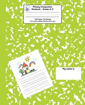 Primary Composition Notebook: Green Marble, Grades K-2 Kindergarten Writing Journal
