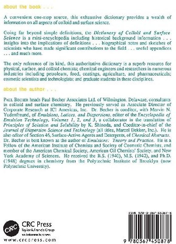 Dictionary of Colloid and Surface Science
