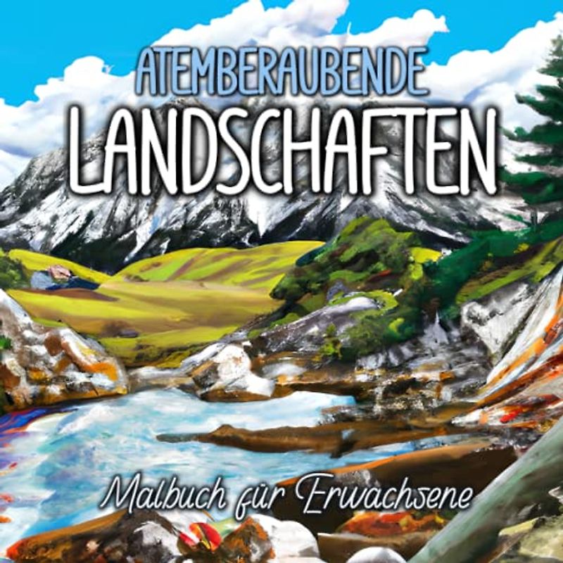 Atemberaubende Landschaften Malbuch: Landschaftsmalbuch für Erwachsene mit wunderschönen Illustrationen von tropischen Stränden, unberührter Natur, ... mehr (Kreatives Kunst Malbuch für Erwachsene)