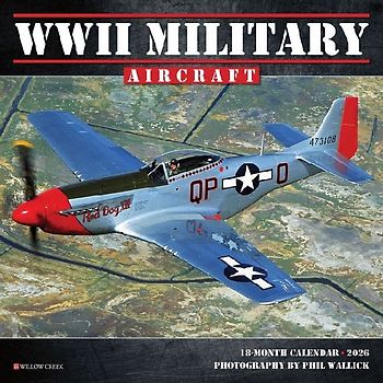 WWII Military Aircraft 2026 7 X 7 Mini Wall Calendar