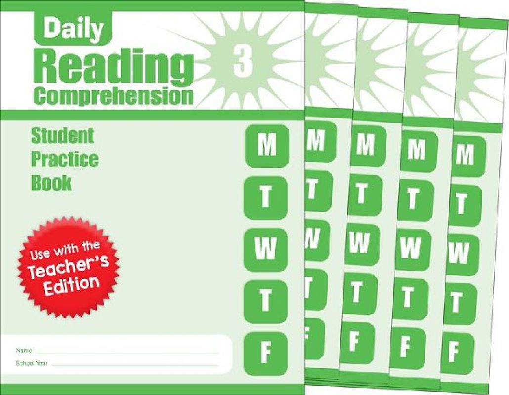 Daily Reading Comprehension, Grade 3 Student Edition Workbook (5-Pack)