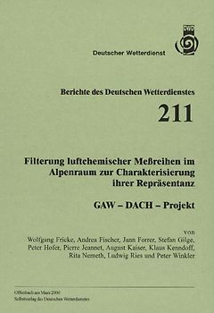 Filterung luftchemischer Messreihen im Alpenraum zur Charakterisierung ihrer Repräsentanz