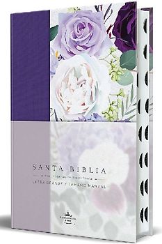 Biblia Rvr1960 Tapa Dura Y Tela Morada Con Flores Tamaño Manual Con Índice / Spanish Bible Rvr 1960, Hardcover, Purple Cloth with Flowers, Handy Size