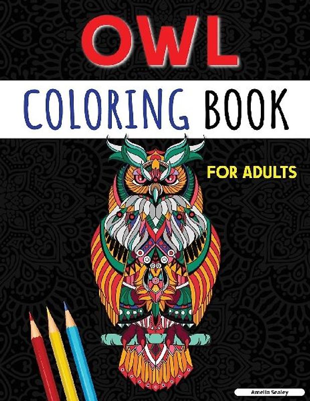 An Adult Coloring Book with Cute Owls