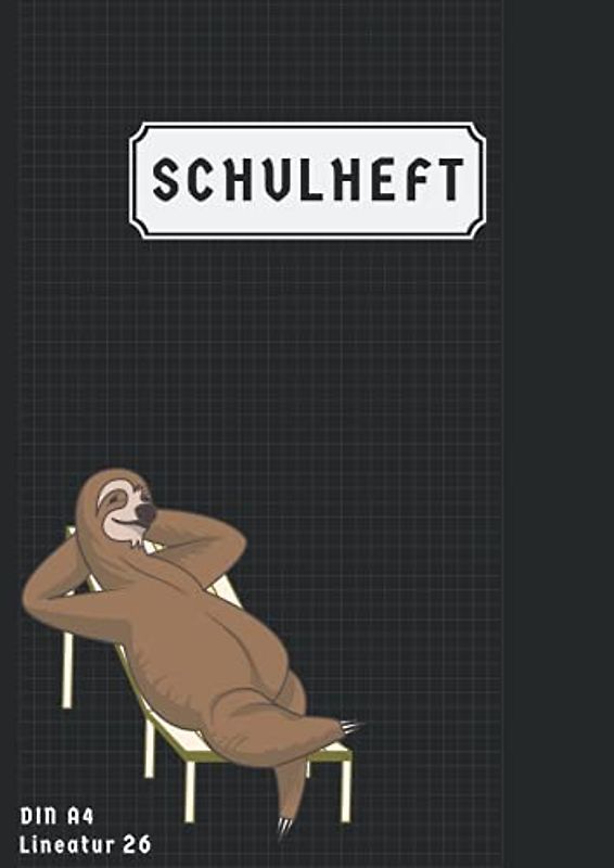 Schulheft Lineatur 26: Kariert mit rand | Matheheft din a4 Lineatur 26 | 50 Blatt | Schwarz