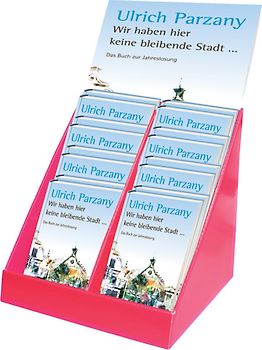 Display Jahreslosungsbuch "Wir haben hier keine bleibende Stadt..."