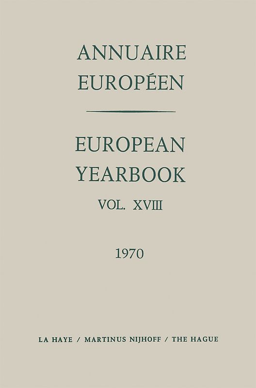 Annuaire Européen / European Yearbook