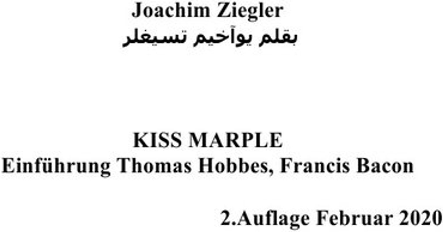 KISS MARPLE Einführung Thomas Hobbes, Francis Bacon