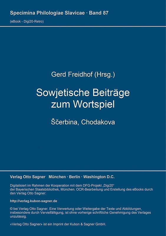 Sowjetische Beiträge zum Wortspiel (Ščerbina, Chodakova)