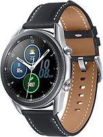 Samsung Galaxy Watch 3 45 mm boîtier en acier inoxydable mystic silver et bracelet cuir noir [Wi-Fi]