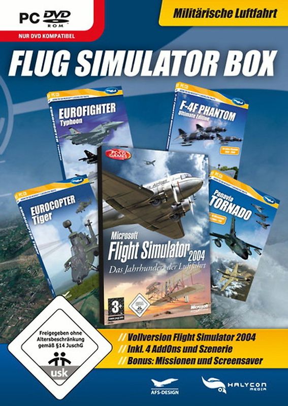 Flug Simulator AddOn Box Militär FS2004 PC Spiele