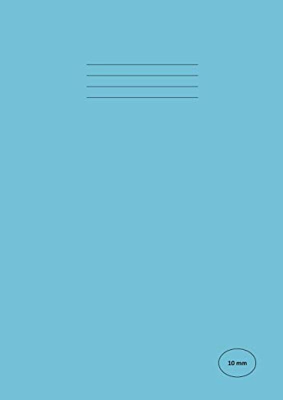10mm: A4 School Exercise Book, 10 mm Squares Maths Notebook, 80 Pages, Thick 90GSM Quality White Paper - Blue Cover