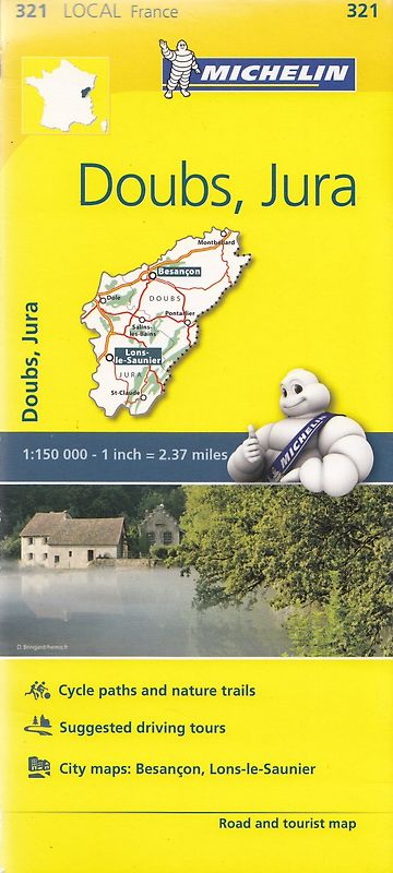 Michelin Local: No. 321 - Doubs, Jura - Road and tourist map [Map]