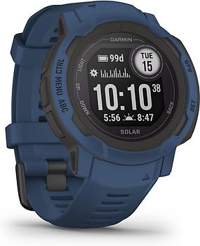 Garmin Instinct 2 Solar 45 mm bleu et bracelet en silicone bleu