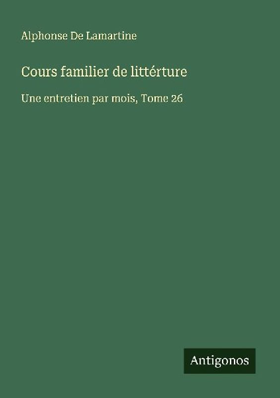 Cours familier de littérture