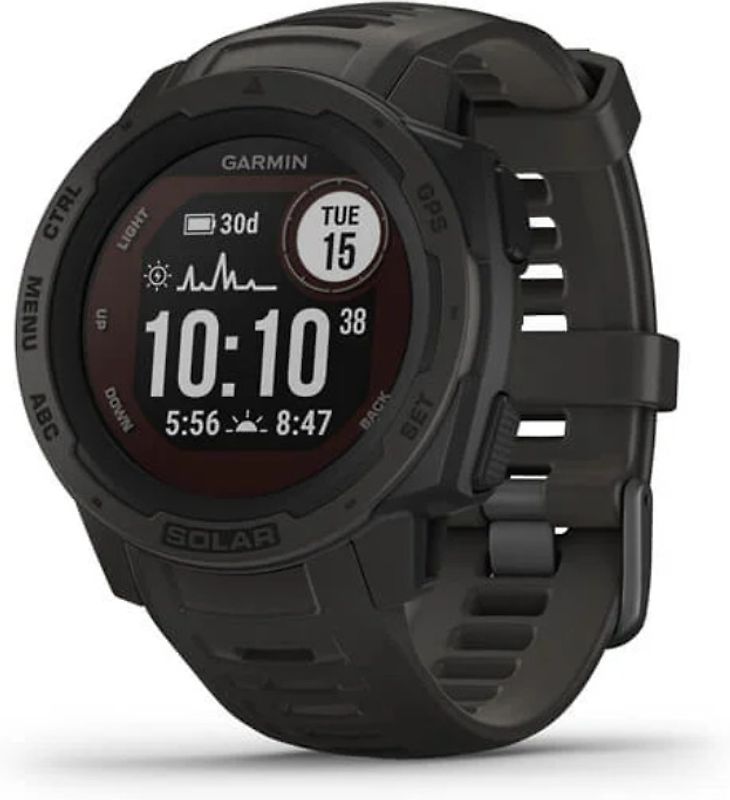 Garmin Instinct Solar 45 mm noir et bracelet en silicone noir