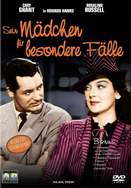 Sein Mädchen für besondere Fälle - His Girl Friday(Cary Grant) DVD