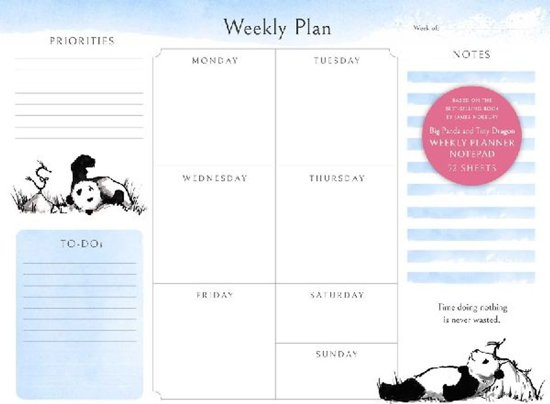Big Panda and Tiny Dragon Weekly Planner Notepad