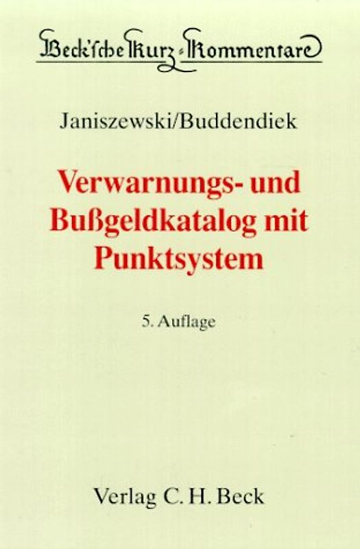 Verwarnungs- und Bussgeldkatalog mit Punktsystem