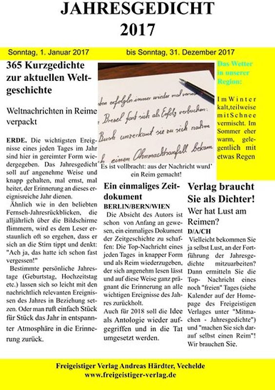 Jahresgedicht 2017