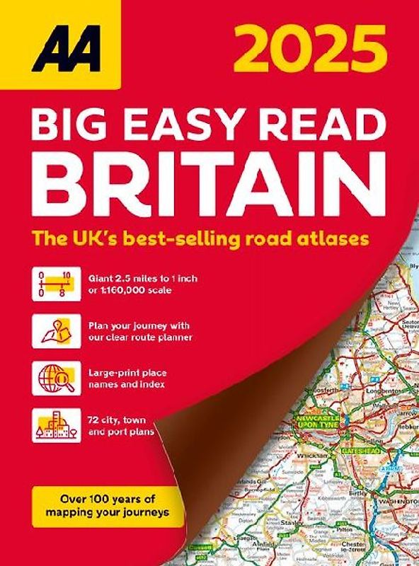 AA Big Easy Read Atlas Britain 2025 Spiral