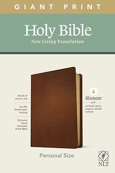 NLT Personal Size Giant Print Bible, Filament Enabled Edition (Genuine Leather, Brown)