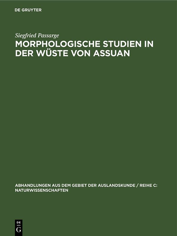 Morphologische Studien in der Wüste von Assuan
