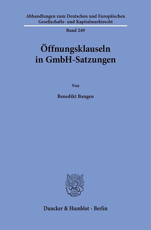 Öffnungsklauseln in GmbH-Satzungen
