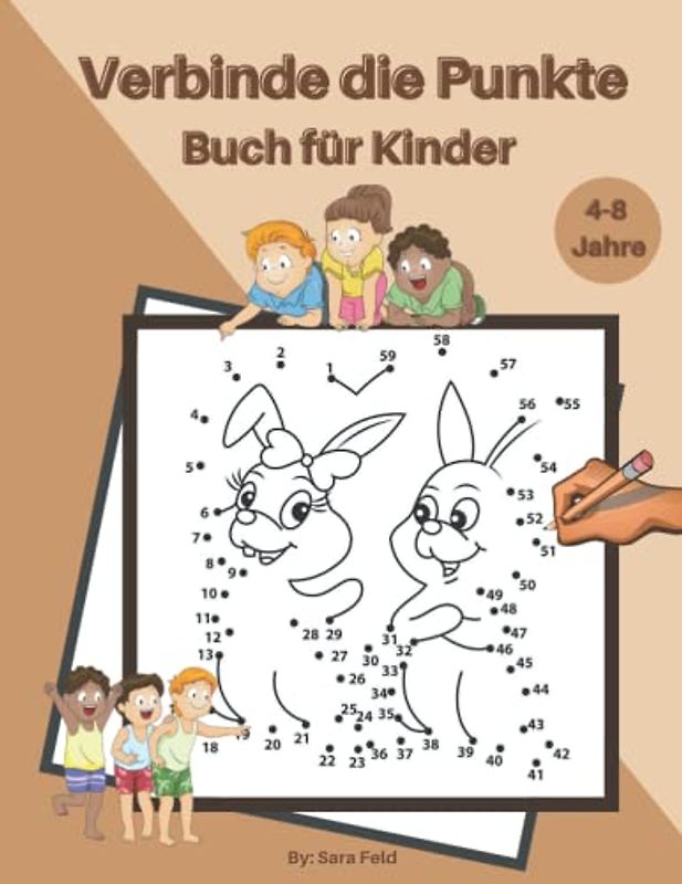 Verbinde die Punkte Buch für Kinder: 50 herausfordernde und unterhaltsame Punkt-zu-Punkt-Rätsel für Kinder im Alter von 4 bis 8 Jahren. Aktivitätsbücher für Jungen und Mädchen, verbinde die Punkte.