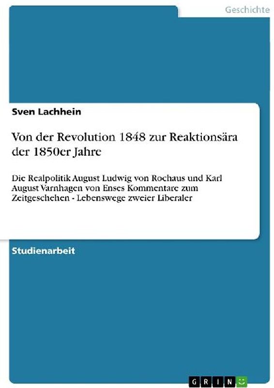Von der Revolution 1848 zur Reaktionsära der 1850er Jahre