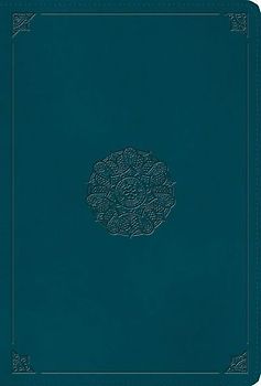ESV Giant Print Thinline Bible, Red Letter (Trutone, Deep Teal, Emblem Design)