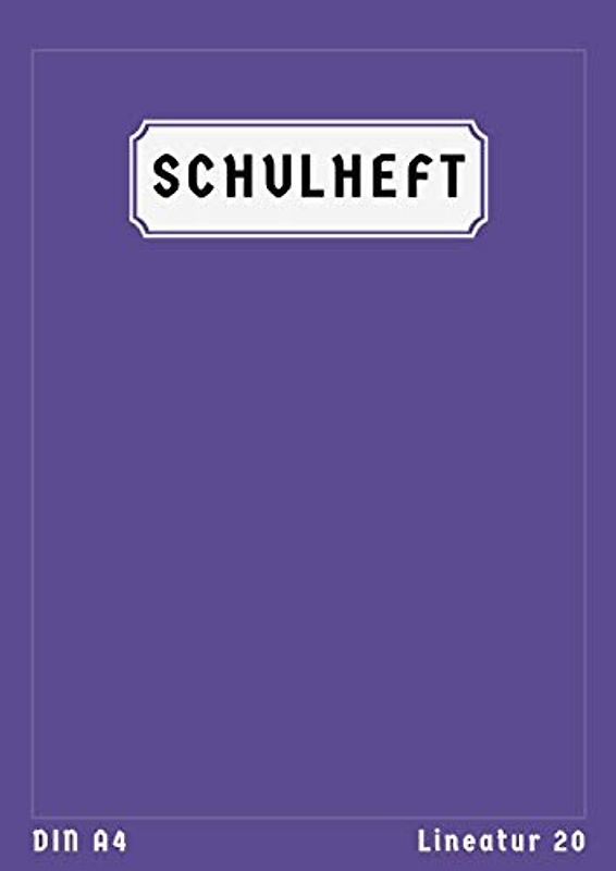 Schulheft Din A4 Lineatur 20: Blankoheft A4 Lineatur 20 Heft | 50 Blatt | Schreibheft 20 | Homeschooling und Schulanfang | Lila