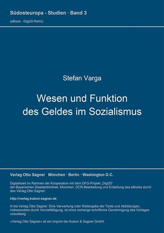 Wesen und Funktion des Geldes im Sozialismus