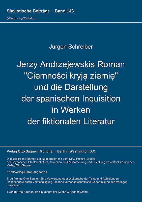 Jerzy Andrzejewskis Roman "Ciemności kryją ziemię" und die Darstellung der spanischen Inquisition in Werken der fiktionalen Literatur