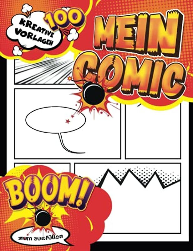 Heft Comic Kinder 10 Jahre: Großes leeres Comic-Buch Zeichnen Sie Ihre eigenen Comics für Mädchen und Jungen im Alter von 9-12 Jahren mit kreativen ... und Kritzeln von Comics, Anime und Manga.