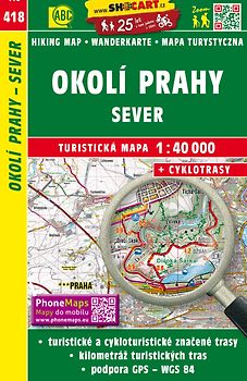 Okolí Prahy - sever / Umgebung Prag - Nord (Wander - Radkarte 1:40.000)