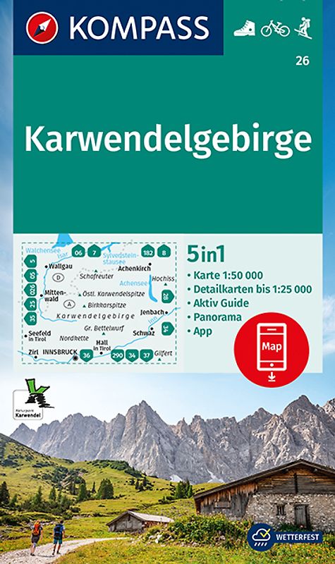 KOMPASS Wanderkarte 26 Karwendelgebirge 1:50.000