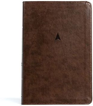 CSB Personal Size Giant Print Bible, Brown Leathertouch, Indexed