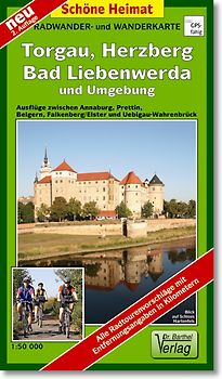 Radwander- und Wanderkarte Torgau, Herzberg, Bad Liebenwerda und Umgebung
