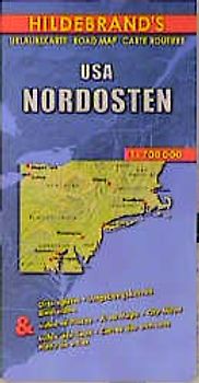 USA: Nordost. 1:700000. Stadtpläne: Washington, Baltimore, Pittsburgh, Philadelphia, Buffalo, Niagara Falls, New York, Manhattan. Auf Ansprüche von Urlaubsreisenden abgestimmt