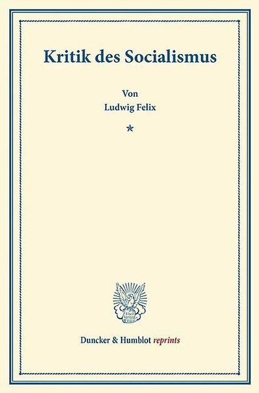 Kritik des Socialismus.