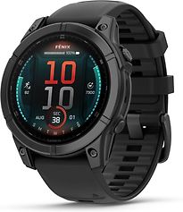 Image of Garmin Fenix E 47 mm zwart met een grijs siliconen polsband (Refurbished)