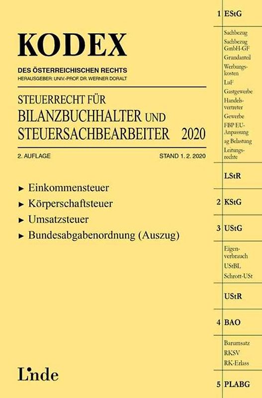 KODEX Steuerrecht für Bilanzbuchhalter und Steuersachbearbeiter 2020