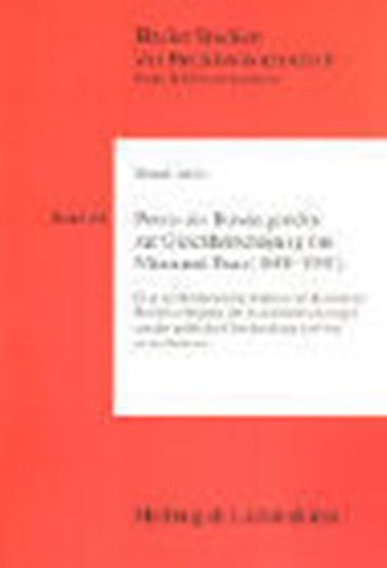 Praxis des Bundesgerichts zur Gleichberechtigung von Mann und Frau (1848-1981)
