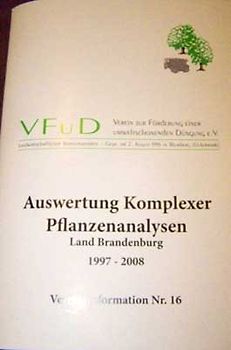 Auswertung Komplexer Pflanzenanalysen, Land Brandenburg, 1997 - 2008!