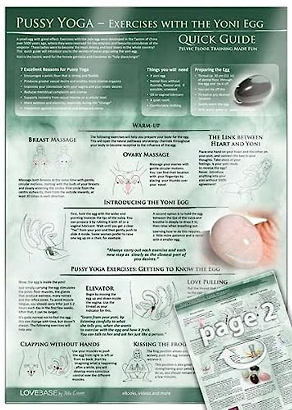 Pussy Yoga - Quick Reference (2022): [DIN A4 - 2 pages, laminated] pelvic floor training with the yoni egg