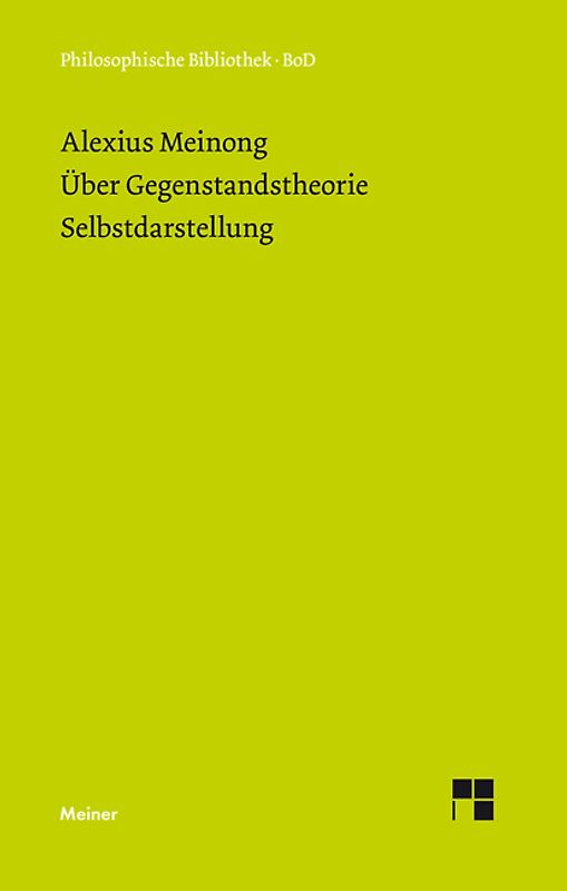 Über Gegenstandstheorie. Selbstdarstellung