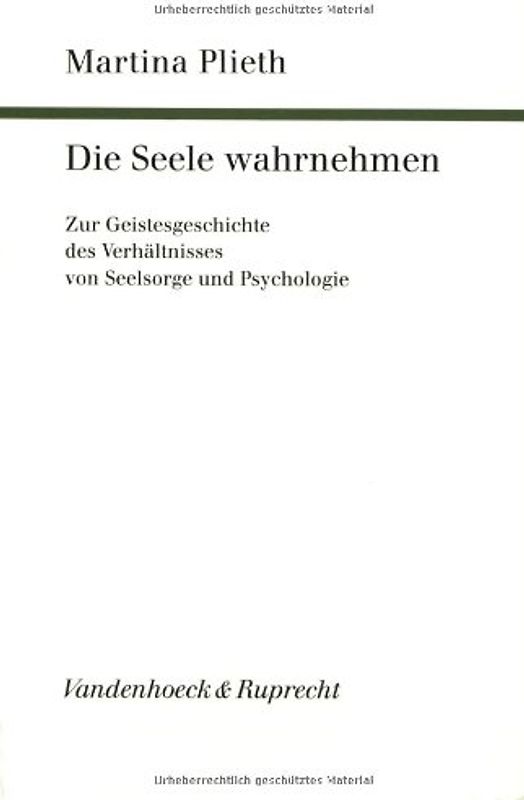 Die Seele wahrnehmen. Zur Geistesgeschichte des Verhältnisses von Seelsorge und Psychologie